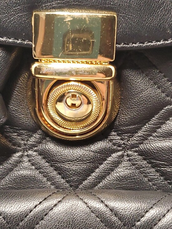Authentic Vintage MCM Quilted Black Quilted Leather Backpack with Gold Hardware main image 11